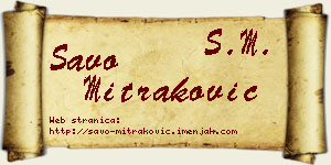 Savo Mitraković vizit kartica